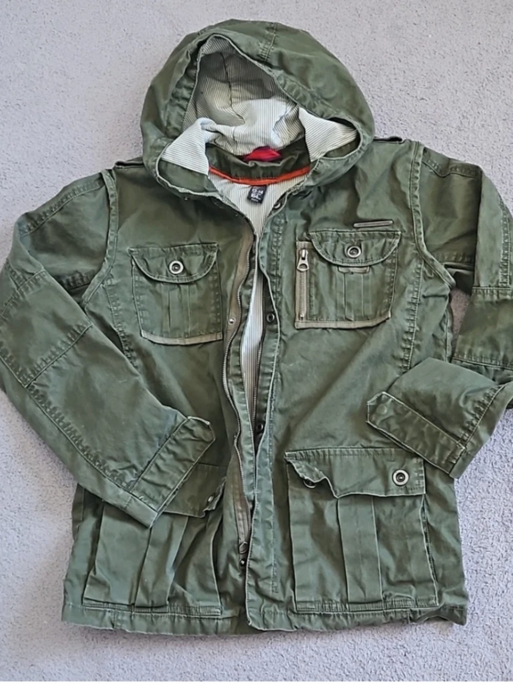 Zara Kids military style vintage hooded jacket | Boys Size 13/14